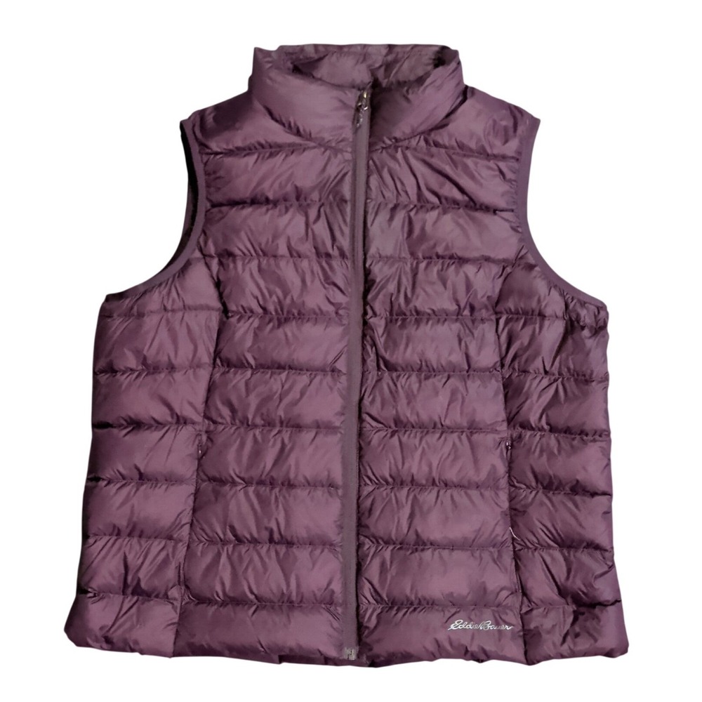 Eddie Bauer Puffer Vest Womens Size 2XL Purple Down EB650 Packable Quilted Gorp